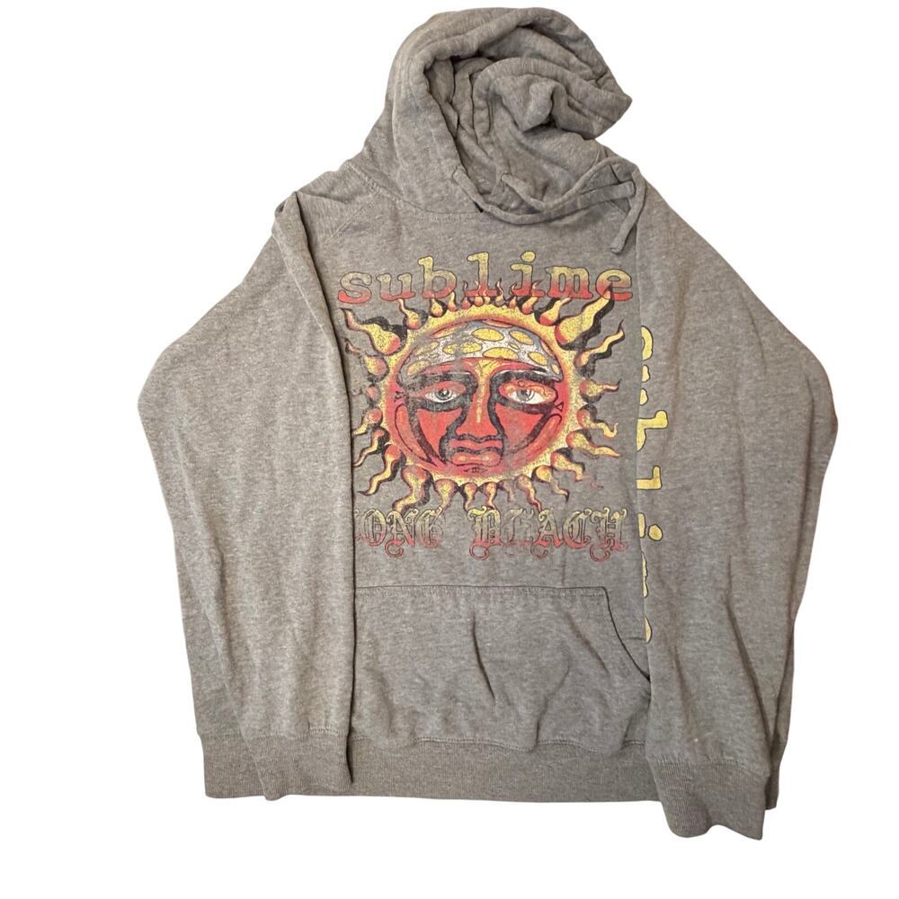 Sublime Long Beach Heather Grey Fleece Hoodie Size 1XL Womens Plus Size